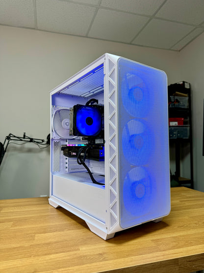 White Gaming PC | RTX 3060Ti Ryzen 7 | Play Fortnite, Battlefield 6, GTA V, Stream, Edit, and more!