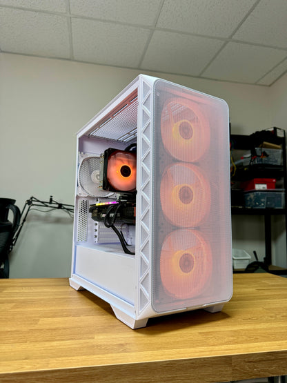 White Gaming PC | RTX 3060Ti Ryzen 7 | Play Fortnite, Battlefield 6, GTA V, Stream, Edit, and more!