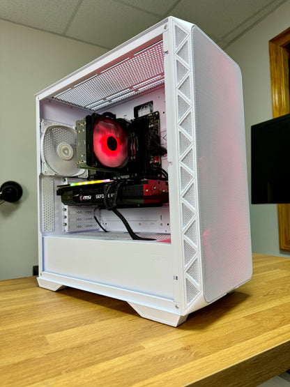 White Gaming PC | RTX 3060Ti Ryzen 7 | Play Fortnite, Battlefield 6, GTA V, Stream, Edit, and more!