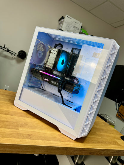 White Gaming PC | RTX 3060Ti Ryzen 7 | Play Fortnite, Battlefield 6, GTA V, Stream, Edit, and more!